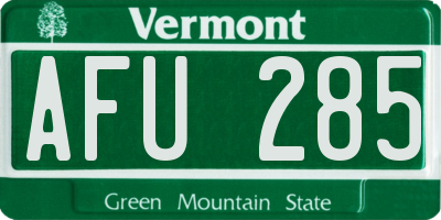 VT license plate AFU285