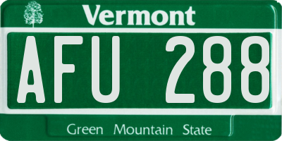 VT license plate AFU288
