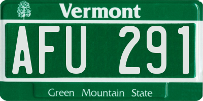 VT license plate AFU291