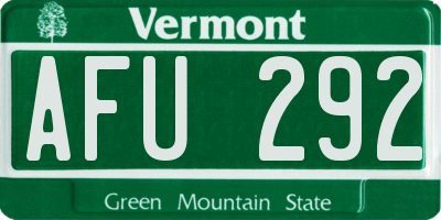 VT license plate AFU292