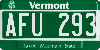 VT license plate AFU293