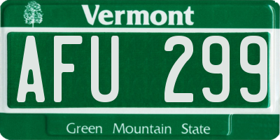 VT license plate AFU299