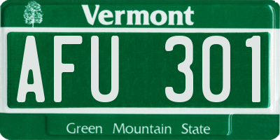 VT license plate AFU301