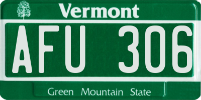 VT license plate AFU306