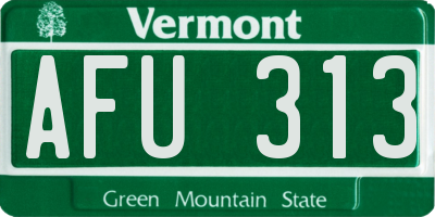 VT license plate AFU313