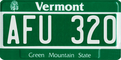 VT license plate AFU320