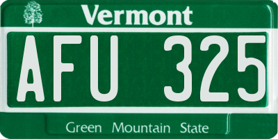 VT license plate AFU325
