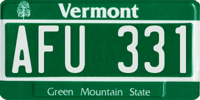 VT license plate AFU331