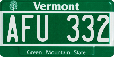 VT license plate AFU332