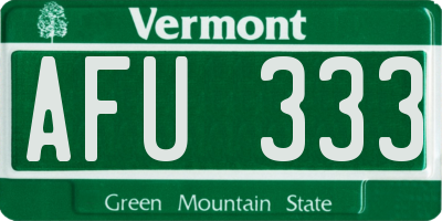 VT license plate AFU333