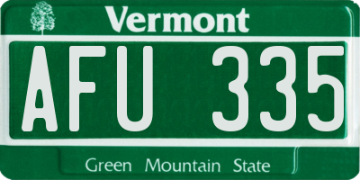 VT license plate AFU335