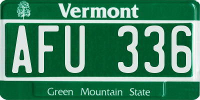 VT license plate AFU336