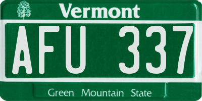 VT license plate AFU337