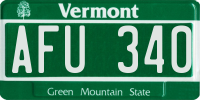 VT license plate AFU340