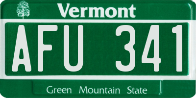 VT license plate AFU341
