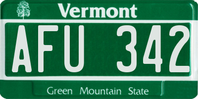 VT license plate AFU342