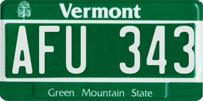 VT license plate AFU343