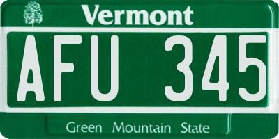 VT license plate AFU345