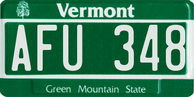 VT license plate AFU348