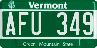 VT license plate AFU349
