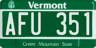 VT license plate AFU351