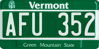 VT license plate AFU352