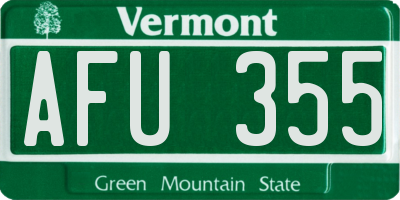 VT license plate AFU355