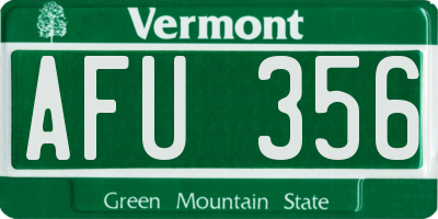 VT license plate AFU356