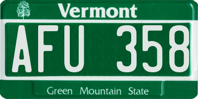 VT license plate AFU358