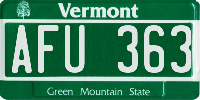 VT license plate AFU363