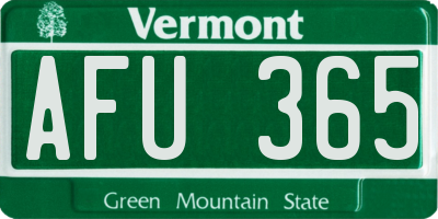 VT license plate AFU365
