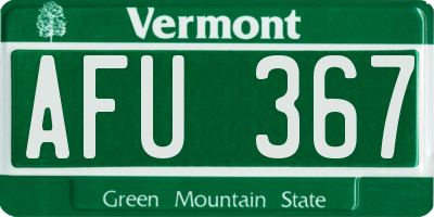 VT license plate AFU367