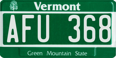 VT license plate AFU368