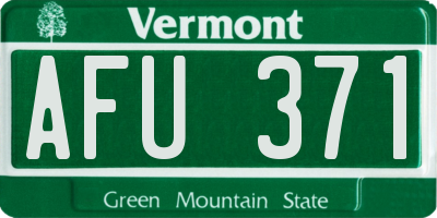 VT license plate AFU371