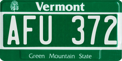 VT license plate AFU372