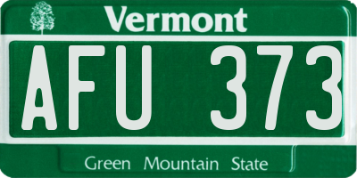 VT license plate AFU373