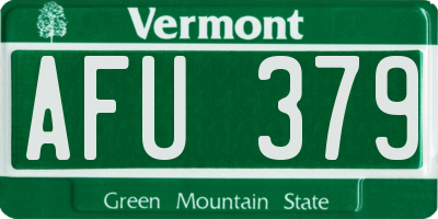 VT license plate AFU379