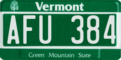 VT license plate AFU384
