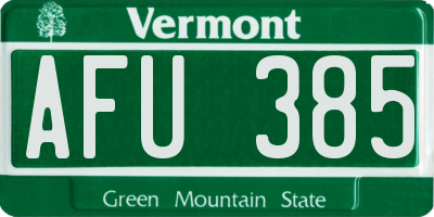 VT license plate AFU385