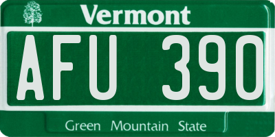 VT license plate AFU390
