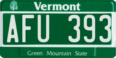 VT license plate AFU393