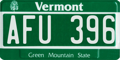 VT license plate AFU396