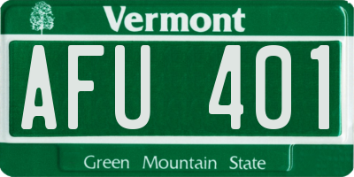 VT license plate AFU401
