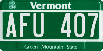 VT license plate AFU407