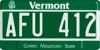 VT license plate AFU412