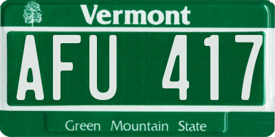 VT license plate AFU417