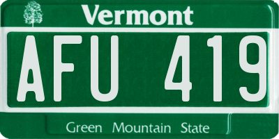 VT license plate AFU419