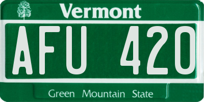 VT license plate AFU420