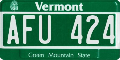 VT license plate AFU424