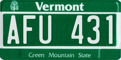 VT license plate AFU431